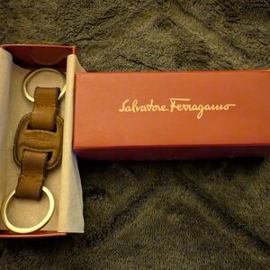 Salvatore Ferragamo Brown Leather Key Holder